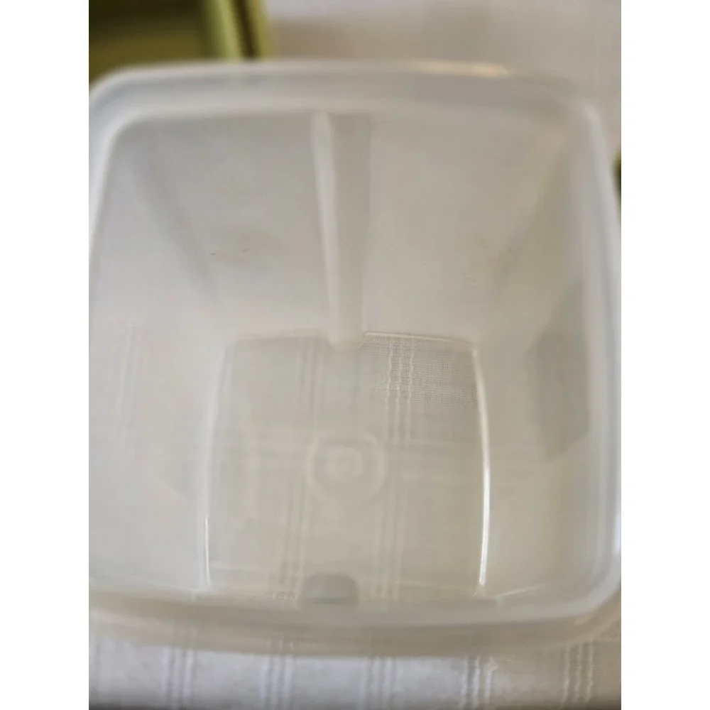 VTG 3 PC TUPPERWARE PICKLE KEEPER PICK A DELI AVOCADO GREEN LID & STRAINER EUC